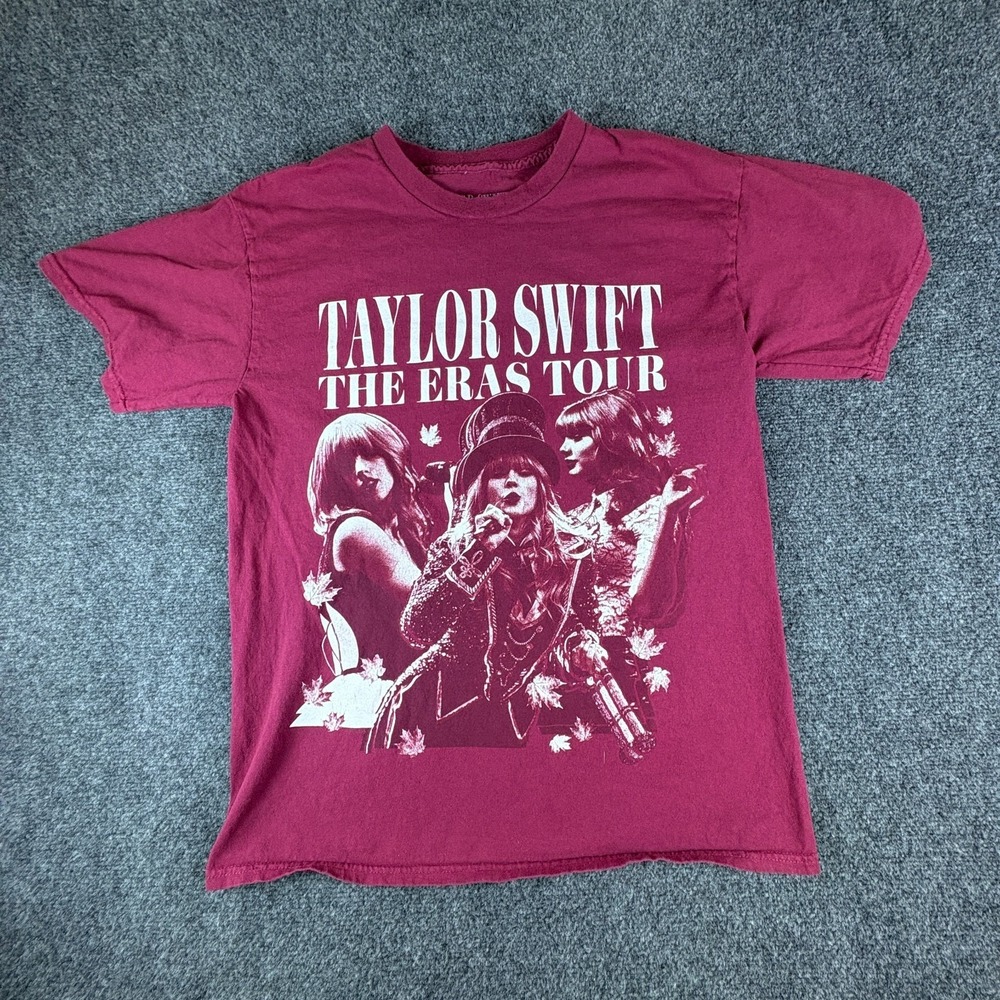 Taylor‎ Swift The Eras Tour 2023 T-Shirt Mens Medium Red Album Graphic Cotton